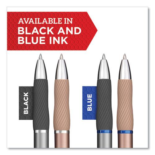 S-Gel Premium Metal Barrel Gel Pen, Retractable, Medium 0.7 mm, Black Ink, Champagne Barrel, Dozen. Picture 5