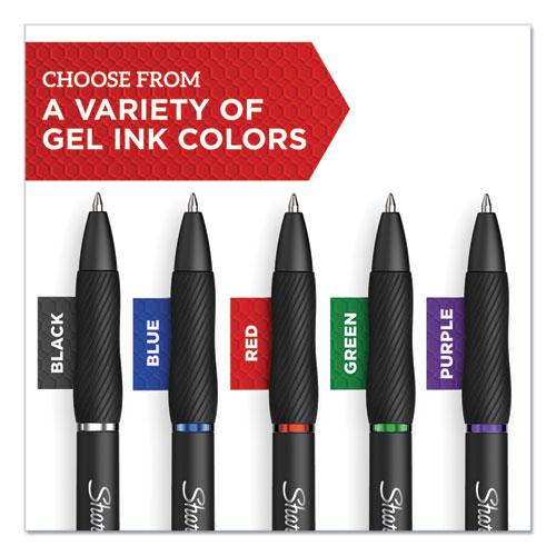 S-Gel High-Performance Gel Pen, Retractable, Medium 0.7 mm, Five Assorted Ink Colors, Black Barrel, 8/Pack. Picture 2