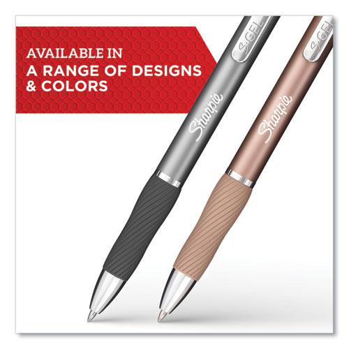 S-Gel Premium Metal Barrel Gel Pen, Retractable, Medium 0.7 mm, Black Ink, Gun Metal Gray Barrel, Dozen. Picture 4