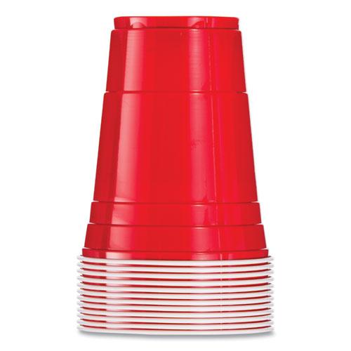 SOLO Party Plastic Cold Drink Cups, 16 oz, Red, 50/Pack. Picture 2