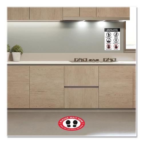 Preprinted Surface Safe Wall Decals, 7 x 10, Prevent Germs from Spreading, White/Black Face, Black Graphics, 5/Pack. Picture 7