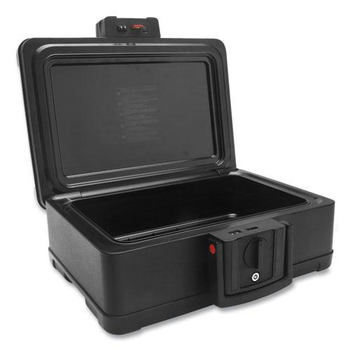 Fire and Waterproof Safe with Touchpad Lock, 15.9 x 13.1 x 6.7, 0.24 cu ft, Black. Picture 5