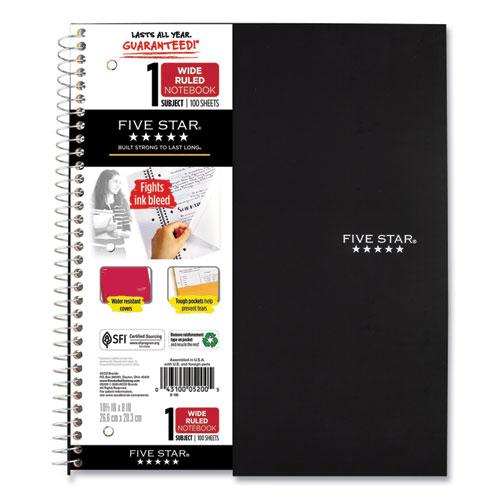 Wirebound Notebook with Two Pockets, 1-Subject, Wide/Legal Rule, Randomly Assorted Cover Color, (100) 10.5 x 8 Sheets. Picture 4