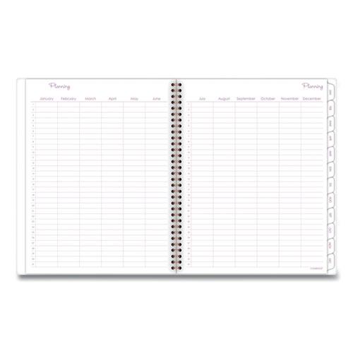 Mina Weekly/Monthly Planner, Main Floral Artwork, 11 x 8.5, White/Violet/Peach Cover, 12-Month (Jan to Dec): 2024. Picture 8