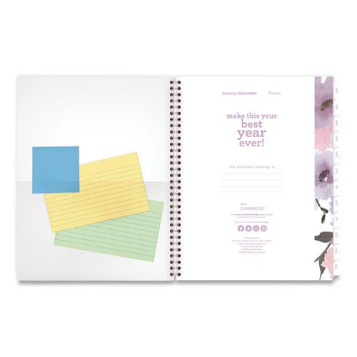 Mina Weekly/Monthly Planner, Main Floral Artwork, 11 x 8.5, White/Violet/Peach Cover, 12-Month (Jan to Dec): 2024. Picture 5