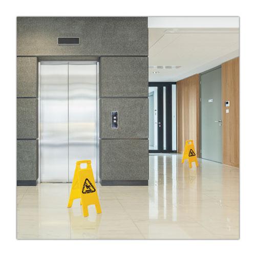 Site Safety Wet Floor Sign, 2-Sided, 10 x 2 x 26, Yellow. Picture 5