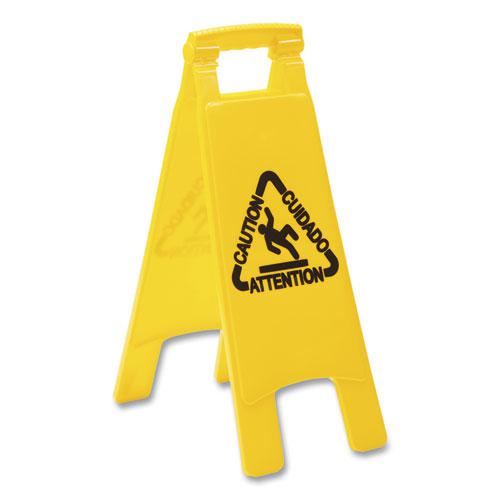 Site Safety Wet Floor Sign, 2-Sided, 10 x 2 x 26, Yellow. Picture 2
