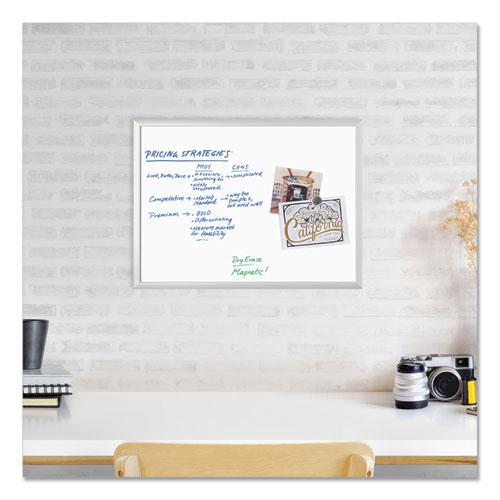 Magnetic Dry Erase Board with Aluminum Frame, 23 x 17, White Surface, Silver Frame. Picture 2