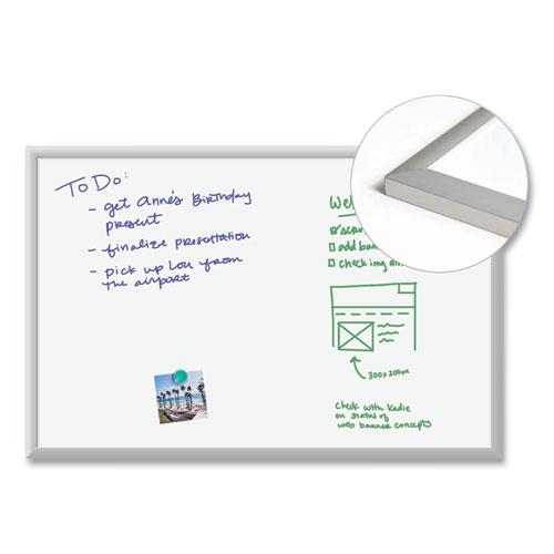 Magnetic Dry Erase Board with Aluminum Frame, 36 x 24, White Surface, Silver Frame. Picture 2