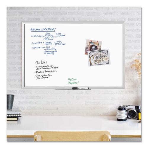 Magnetic Dry Erase Board with Aluminum Frame, 36 x 24, White Surface, Silver Frame. Picture 3