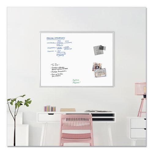 Magnetic Dry Erase Board with Aluminum Frame, 47 x 35, White Surface, Silver Frame. Picture 3