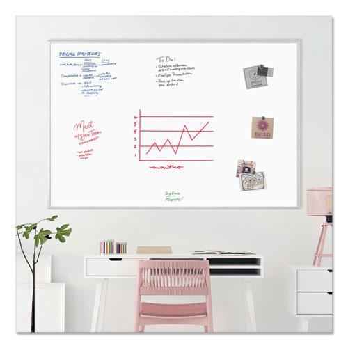 Magnetic Dry Erase Board with Aluminum Frame, 70 x 47, White Surface, Silver Frame. Picture 3