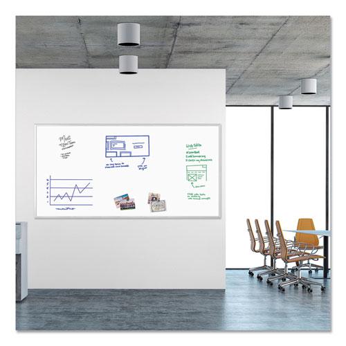 Magnetic Dry Erase Board with Aluminum Frame, 96 x 48, White Surface, Silver Frame. Picture 4