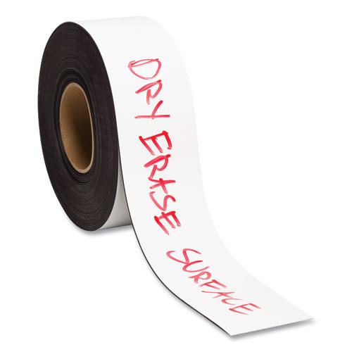 Dry Erase Magnetic Tape Roll, 3" x 50 ft, White. Picture 2
