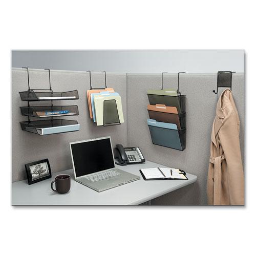 Mesh Partition Additions Six-Step File Organizer, 7.5 x 10.63 x 17, Over-the-Panel/Wall Mount, Black. Picture 4