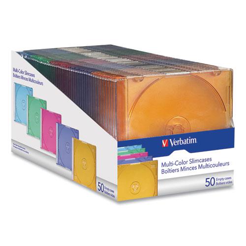 CD/DVD Slim Case, Assorted Colors, 50/Pack. Picture 3