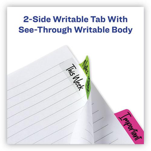 Ultra Tabs Repositionable Tabs, Margin Tabs: 2.5" x 1", 1/5-Cut, Assorted Neon Colors, 48/Pack. Picture 5