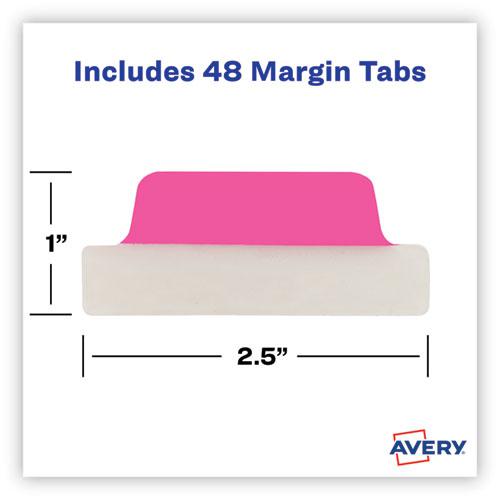 Ultra Tabs Repositionable Tabs, Margin Tabs: 2.5" x 1", 1/5-Cut, Assorted Neon Colors, 48/Pack. Picture 7