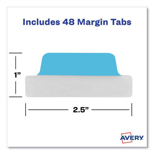 Ultra Tabs Repositionable Tabs, Margin Tabs: 2.5" x 1", 1/5-Cut, Assorted Colors, 48/Pack. Picture 7