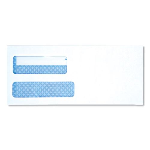 Double Window Business Envelope, #9, Square Flap, Self-Adhesive Closure, 3.88 x 8.88, White, 500/Box. Picture 1
