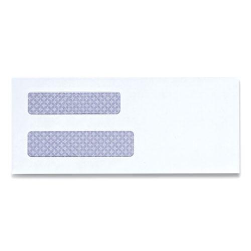 Double Window Business Envelope, #8 5/8, Square Flap, Self-Adhesive Closure, 3.63 x 8.63, White, 500/Box. Picture 1