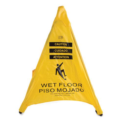 Pop Up Safety Cone, 3 x 2.5 x 20, Yellow. Picture 1