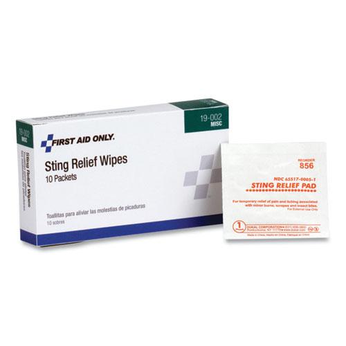 First Aid Sting Relief Pads, 10/Box. Picture 1