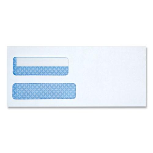 Double Window Business Envelope, #10, Square Flap, Gummed Closure, 4.13 x 9.5, White, 500/Box. Picture 1