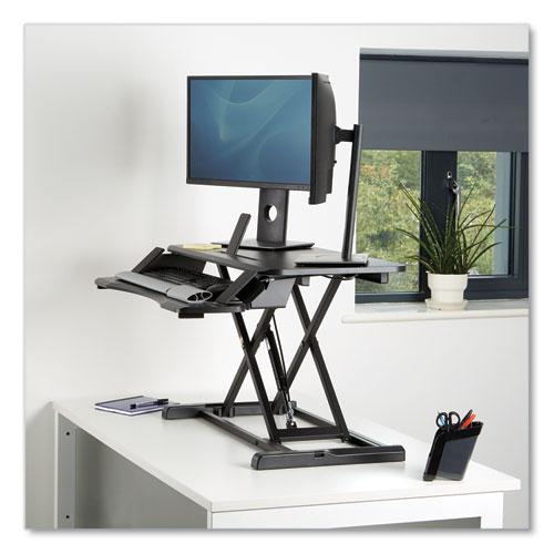 Corsivo Sit-Stand Workstation, 31.5" x 24.25" x 16", Black. Picture 5
