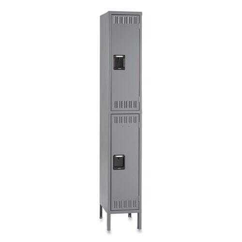 Double Tier Locker with Legs, Single Stack, 12w x 18d x 78h, Medium Gray. Picture 2