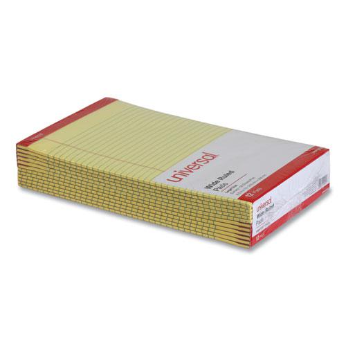 Perforated Ruled Writing Pads, Wide/Legal Rule, Red Headband, 50 Canary-Yellow 8.5 x 14 Sheets, Dozen. Picture 4