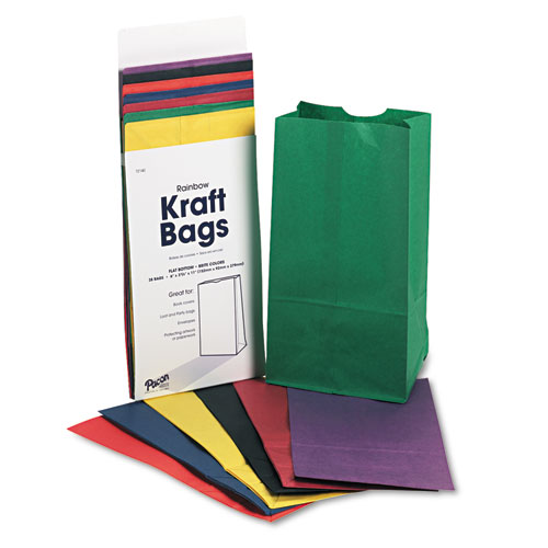 Rainbow Bags, 6" x 11", Assorted Bright, 28/Pack. Picture 1