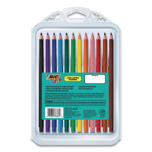 Kids Coloring Combo Pack in Durable Case, 12 Each: Colored Pencils, Crayons, Markers. Picture 3