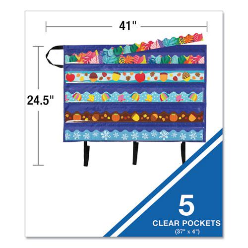 Border Storage Pocket Chart, Blue/Clear, 41" x 24.5". Picture 4