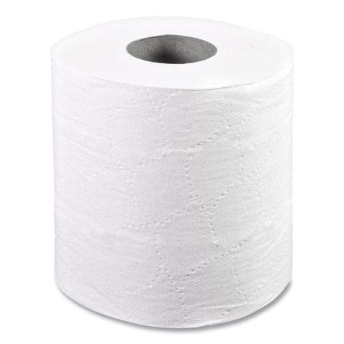 2-Ply Toilet Tissue, Septic Safe, White, 4.5 x 4.5, 500 Sheets/Roll, 96 Rolls/Carton. Picture 2