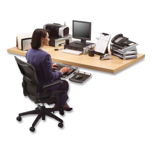 Office Suites Printer/Machine Stand, 21.25 x 18.06 x 5.25, Black/Silver. Picture 4