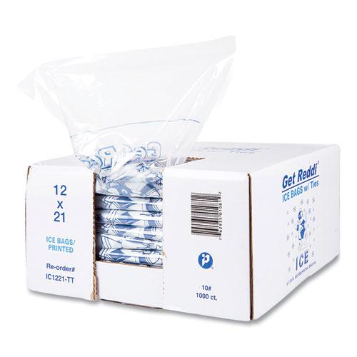 Ice Bags, 1.5 mil, 12" x 21", Clear, 1,000/Carton. Picture 4