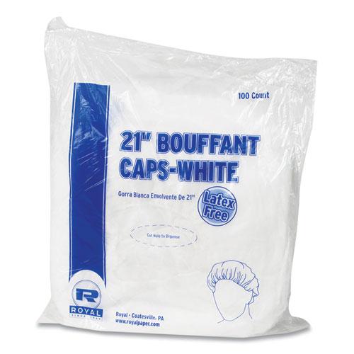 Latex-Free Operating Room Cap, Pleated, Polypropylene, 21", White, 100 Caps/Pack, 10 Packs/Carton. Picture 4