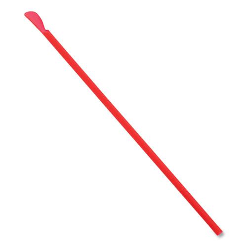 Jumbo Spoon Straw, 10.25", Plastic, Red, 300/Pack, 18 Packs/Carton. Picture 2