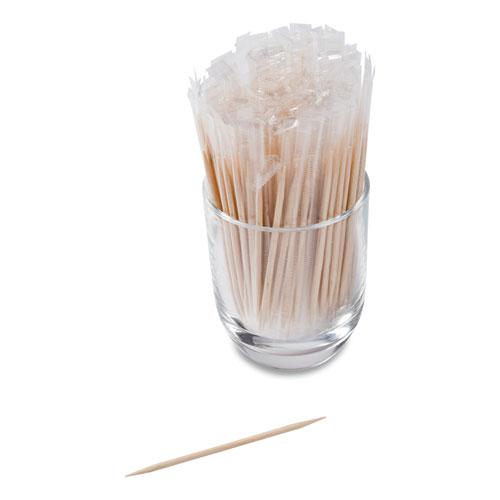 Cello-Wrapped Round Wood Toothpicks, 2.5", Natural, 1,000/Box, 15 Boxes/Carton. Picture 4