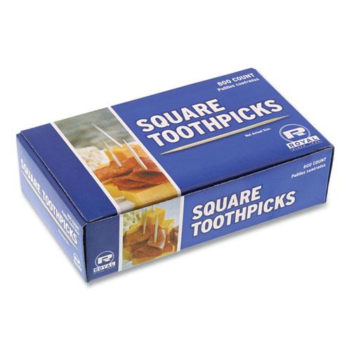 Square Wood Toothpicks, 2.75", Natural, 800/Box, 24 Boxes/Carton. Picture 5