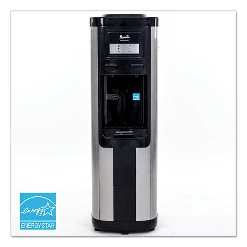 Hot and Cold Water Dispenser, 3-5 gal, 13 dia  x 38.75 h, Stainless Steel. Picture 1