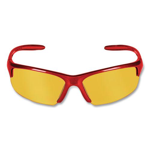 Equalizer Safety Glasses, Red Frames, Amber/Yellow Lens, 12/Box. Picture 2