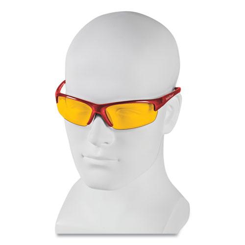 Equalizer Safety Glasses, Red Frames, Amber/Yellow Lens, 12/Box. Picture 4