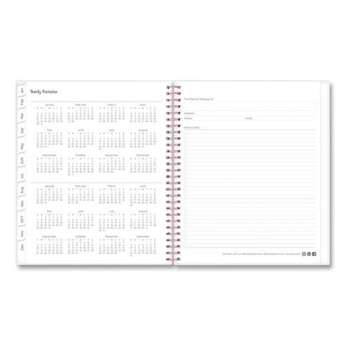 Joselyn Monthly Wirebound Planner, Joselyn Floral Artwork, 10 x 8, Pink/Peach/Black Cover, 12-Month (Jan to Dec): 2023. Picture 4
