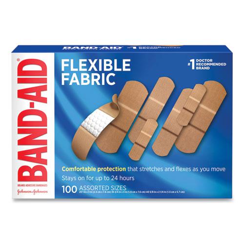 Flexible Fabric Adhesive Bandages, Assorted, 100/Box. Picture 1