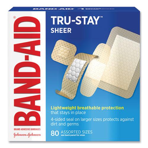 Tru-Stay Sheer Strips Adhesive Bandages, Assorted, 80/Box. Picture 1