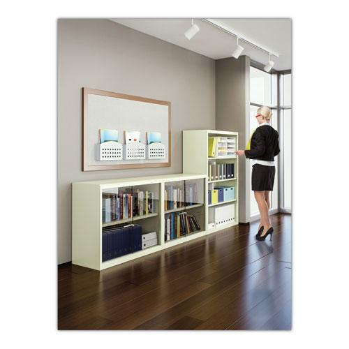 Metal Bookcase, Two-Shelf, 34.5w x 13.5d x 28h, Black. Picture 2