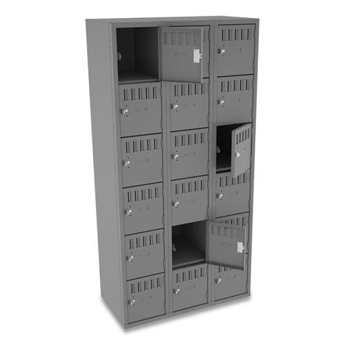 Box Compartments, Triple Stack, 36w x 18d x 72h, Medium Gray. Picture 2