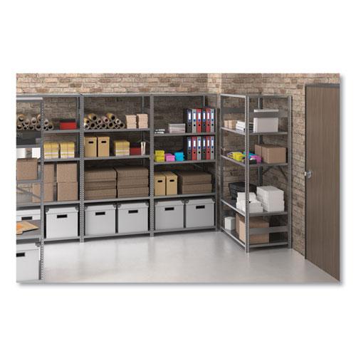 Closed Commercial Steel Shelving, Four-Shelf, 36w x 12d x 75h, Medium Gray. Picture 3